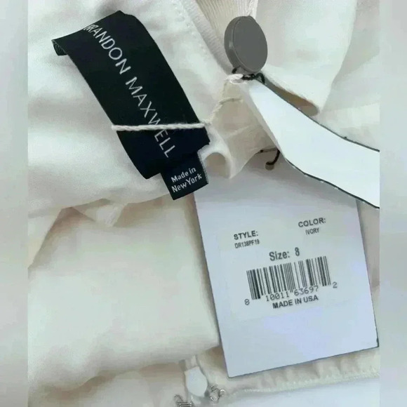 NWT $2300 Brandon Maxwell Women's White Backless Cutout Cady Dress Size 8 - Picture 8 of 15